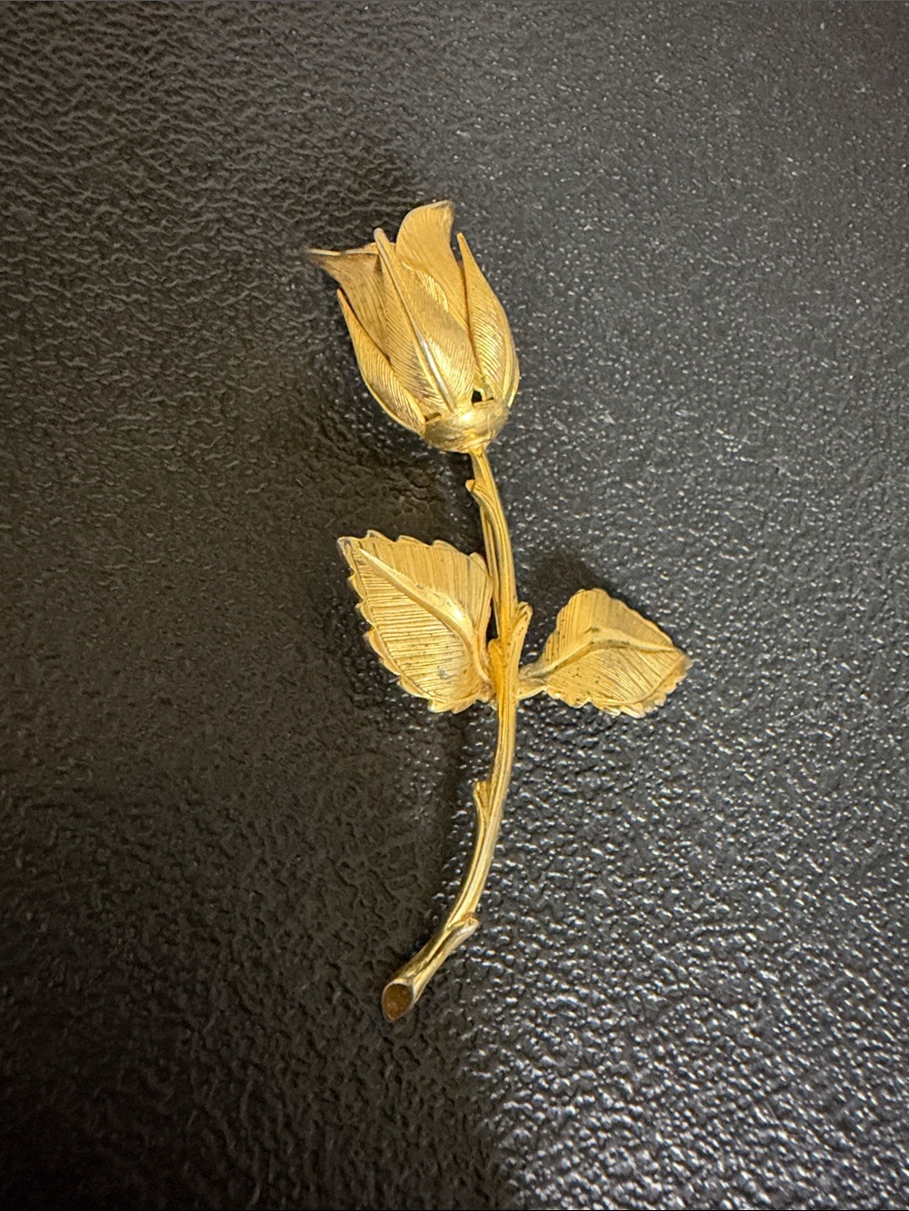 Giovanni Signed Gold Rose Vintage Brooch Pin
